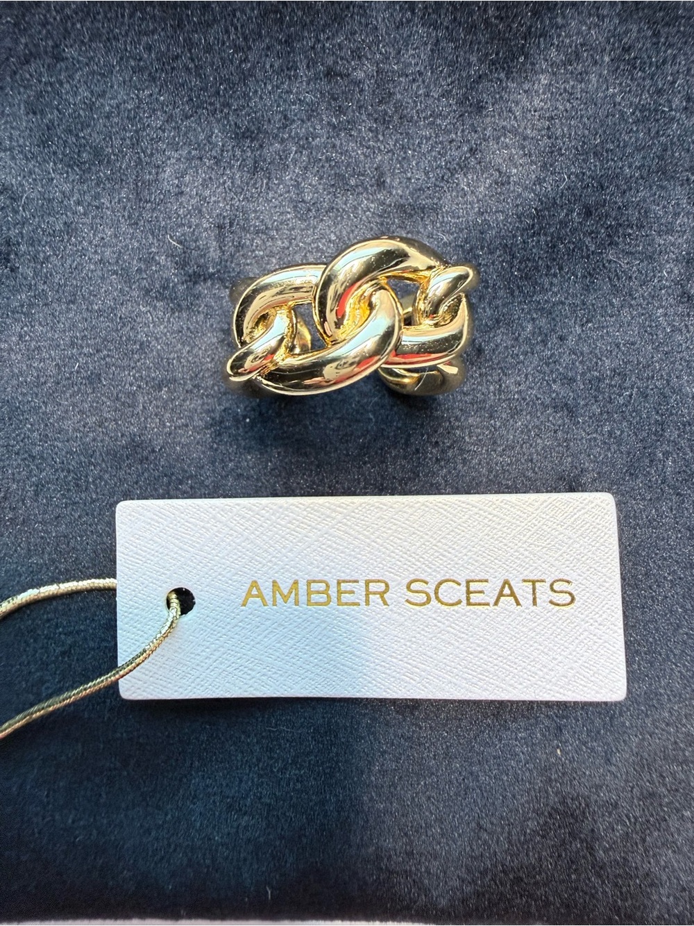 Amber Sceats Gold Adjustable Chain Link Ring